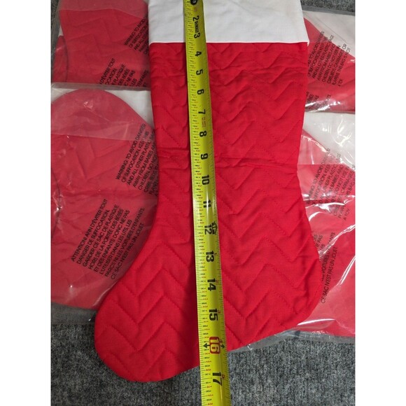 5 Vintage Avon Christmas Stockings Red White Made in Canada Cotton Polyester - Picture 2 of 6